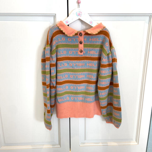 Misha & Puff(ミーシャアンドパフ)のMisha & Puff Hello Stripe ニット　トップス キッズ/ベビー/マタニティのキッズ服女の子用(90cm~)(ニット)の商品写真