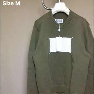 メゾンマルジェラ(Maison Margiela（旧Maison Martin Margiela）)の新品 M 20ss マルジェラ フロントスティッチニット カーキ 1109(ニット/セーター)