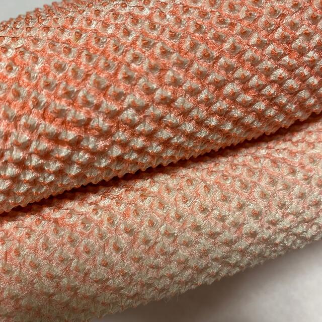 素材/材料総絞り　丹物　羽織分　生地　着物　ピンクオレンジ