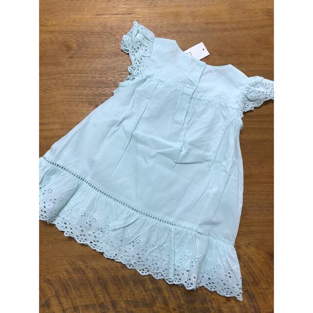 babyGAP(ベビーギャップ)のBabyGap☆袖フリルワンピース ミントグリーン キッズ/ベビー/マタニティのベビー服(~85cm)(ワンピース)の商品写真