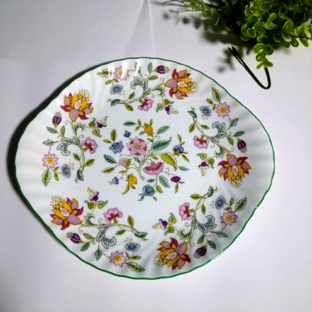 美品   Minton  英国製 ハドンホール グリーン プレート 27cm