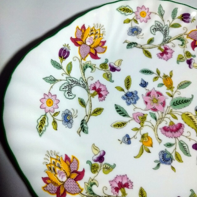 美品   Minton  英国製 ハドンホール グリーン プレート 27cm