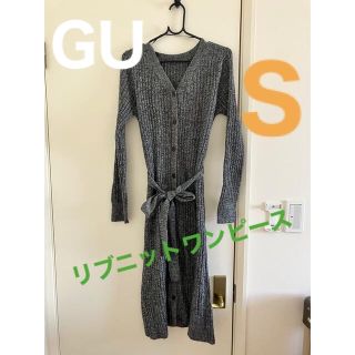 ジーユー(GU)のGU リブフロントボタンニットワンピース(ロングワンピース/マキシワンピース)