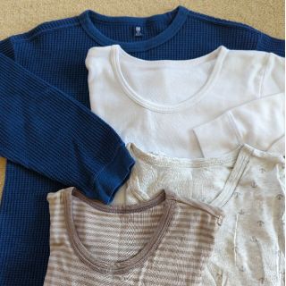 ユニクロ(UNIQLO)の120 長袖トップス＆七分袖インナー(おまけ半袖２枚付き)(Tシャツ/カットソー)