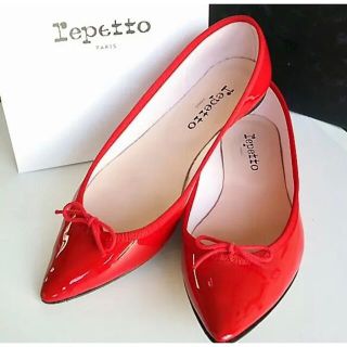 レペット(repetto)のレペットブリジット 赤 パンプス(バレエシューズ)