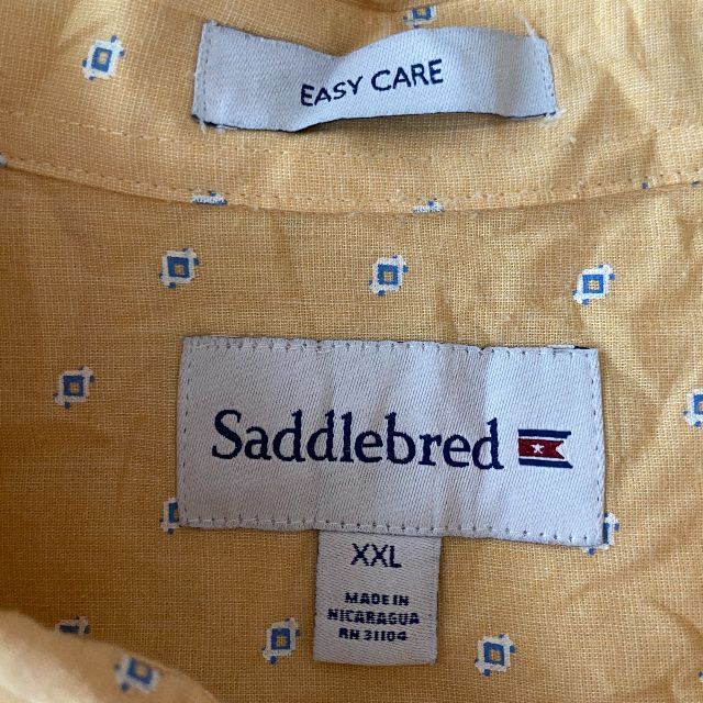 激レア SADDLEBRED 半袖ボタンダウンシャツ 総柄模様 イエローXXL メンズのトップス(シャツ)の商品写真