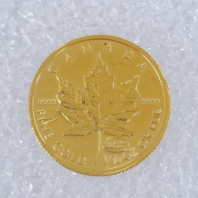 ☆メイプルリーフ金貨 1/10oz エリザベス 2世 3.1g 純金 1枚の+