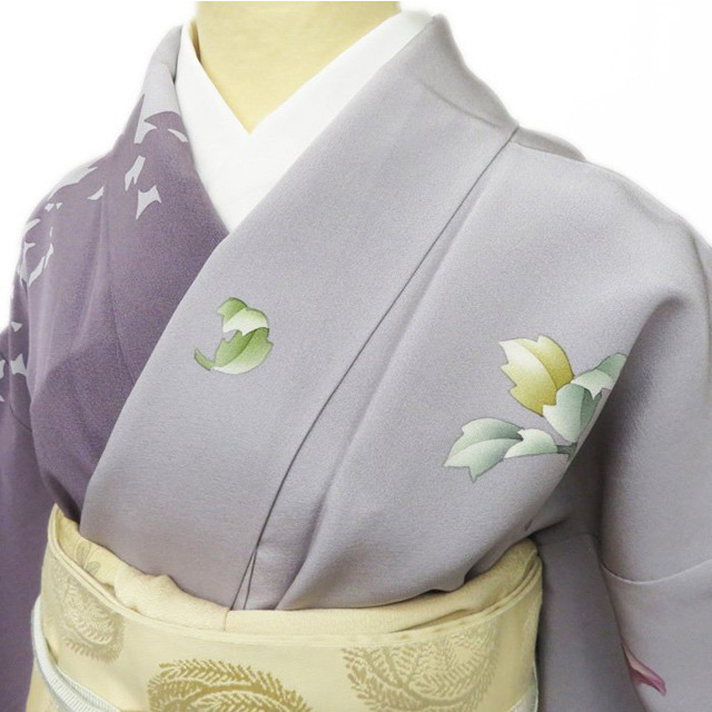 作家物 落款 木々のシルエットの図 着物 訪問着 A761-1 M 作家物 落款 木々のシルエットの図 着物 訪問着 A761-1 M