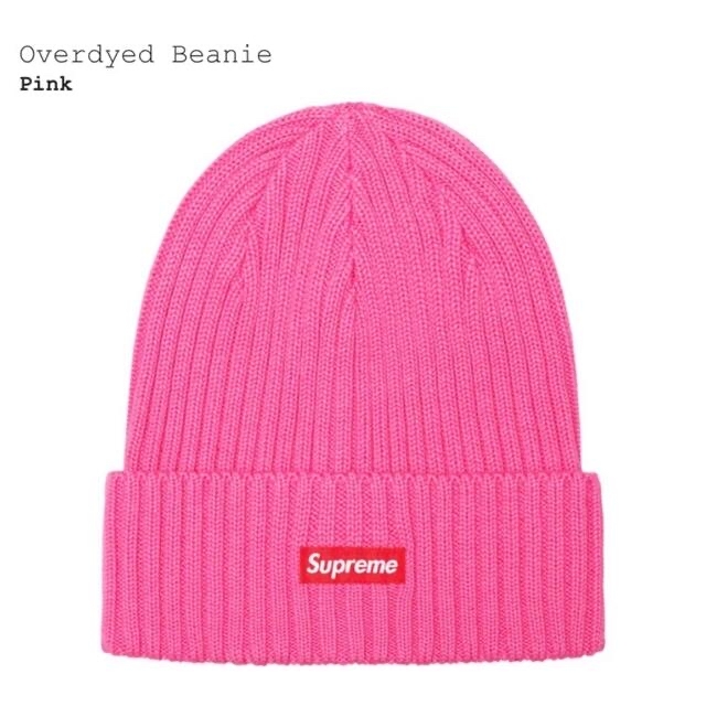 22SS SUPREME OVERDYED BEANIE “PINK“カラーピンク