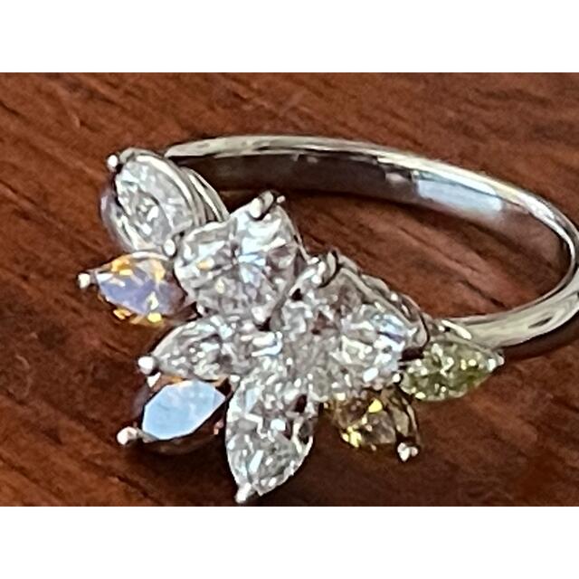 pt900ハートシェイプ、マーキーズダイヤ2.04ct レディースのアクセサリー(リング(指輪))の商品写真