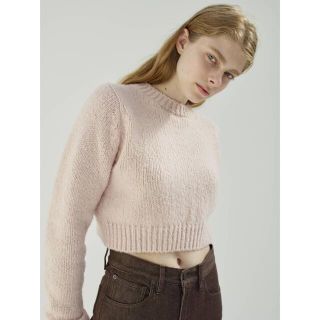 AURALEE ウールベビーキャメルブラッシュドヤーンニット