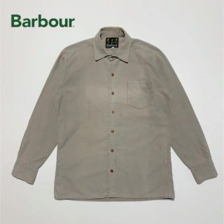 バーブァー(Barbour)の☆良品 バブアー ボックスカット モールスキン シャツ グレー イングランド製(シャツ)