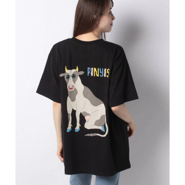 PUNYUS(プニュズ)のPUNYUS  COWビッグTシャツ　ピンク　サイズ4  レディースのトップス(Tシャツ(半袖/袖なし))の商品写真