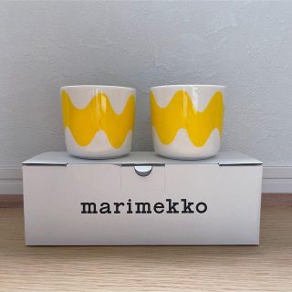 マリメッコ(marimekko)の新品 マリメッコ ラテマグ LOKKI ロッキ 2個セット イエロー(食器)