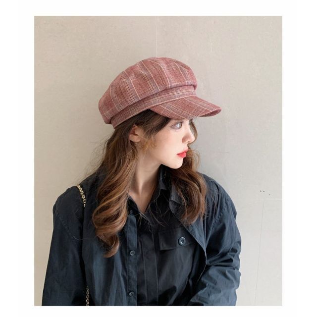 ☆セール中 ベレー帽 ハンチング キャスケット レッド☆ レディースの帽子(ハンチング/ベレー帽)の商品写真