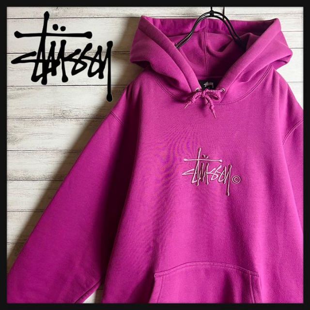 STUSSY - 【即完売品】ステューシー パーカー ビック刺繍ロゴ 入手困難