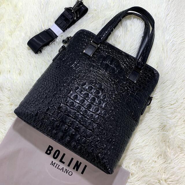 新品同様✨高級✨ボリーニ クロコダイル 2way ハンドバッグ ショルダー