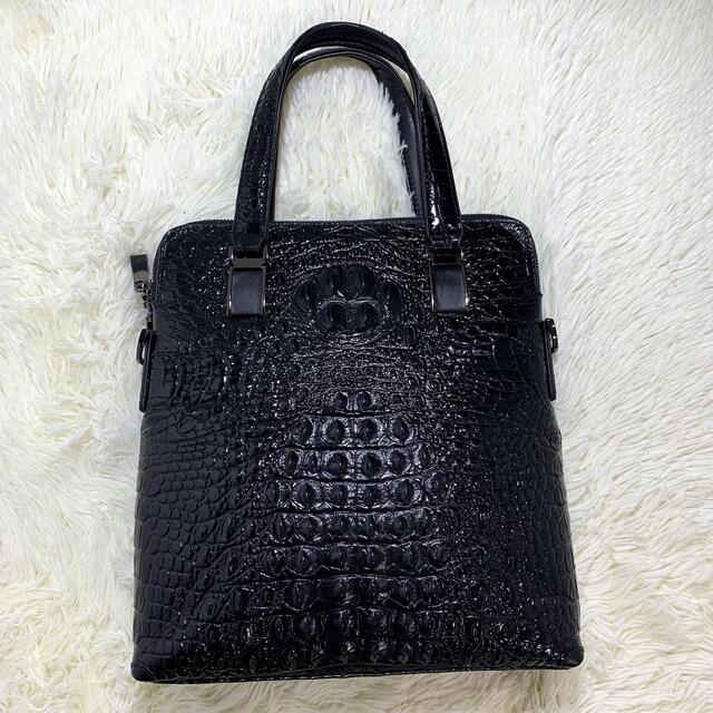 新品同様✨高級✨ボリーニ クロコダイル 2way ハンドバッグ ショルダーバッグ