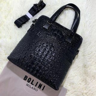 BOLLINI - 新品同様✨高級✨ボリーニ クロコダイル 2way ハンドバッグ