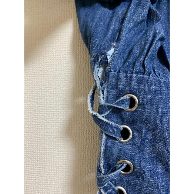 ZARA(ザラ)のZARA デニム　コルセット　トップス レディースのトップス(カットソー(半袖/袖なし))の商品写真