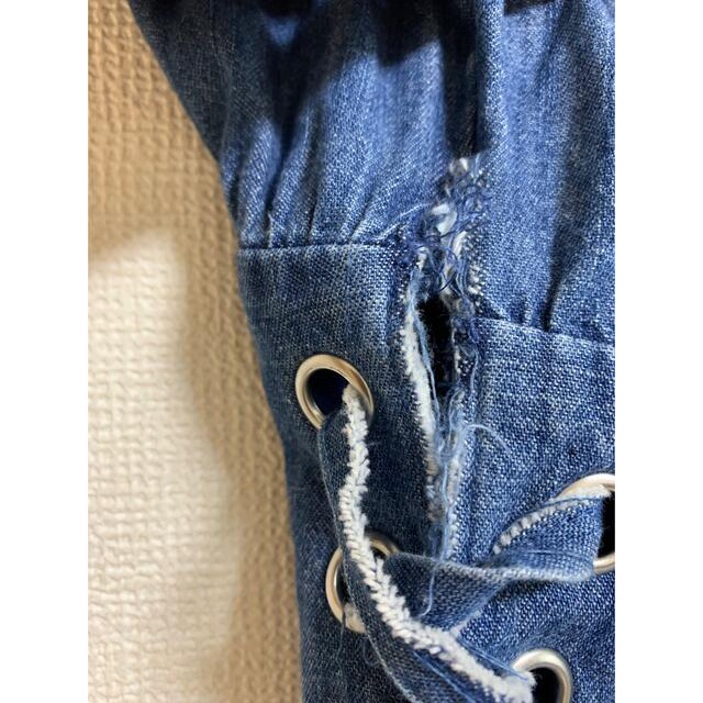 ZARA(ザラ)のZARA デニム　コルセット　トップス レディースのトップス(カットソー(半袖/袖なし))の商品写真