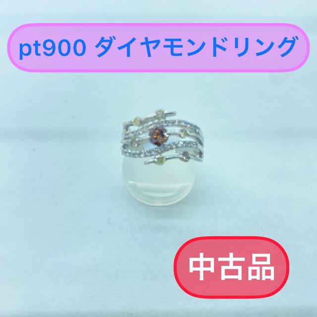 (中古品) PT900  ダイヤモンドリング　12号 7.7g (282)