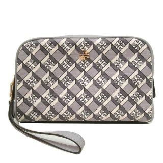 トリーバーチ(Tory Burch)の【新品】トリーバーチ ポーチ TORY BURCH ジオ ロゴ PVC エッセンシャルズ ポーチ 87926 0222 061(グレー系) アウトレット レディース(ポーチ)