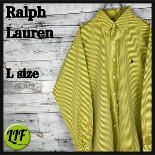 ラルフローレン(Ralph Lauren)の【希少‼︎】ラルフローレン 刺繍 90s 長袖 BDシャツ ストライプ イエロー(シャツ)