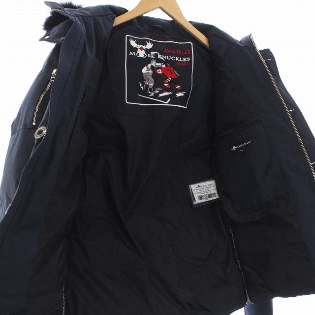 MOOSE KNUCKLES 3Qダウンジャケット フード ファー XS 紺