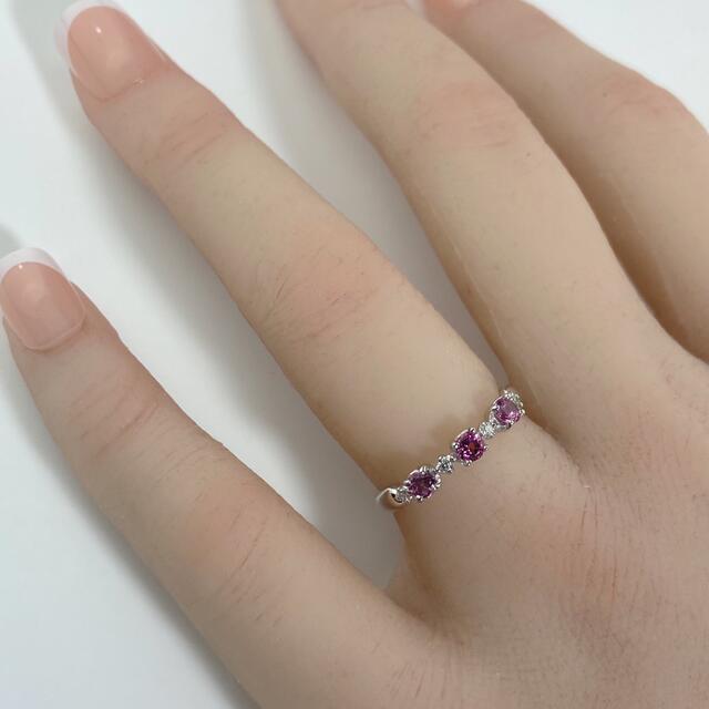 【16-32】ピンクトルマリン　ダイヤモンド　リング　D0.05ct レディースのアクセサリー(リング(指輪))の商品写真