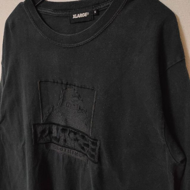 XLARGE(エクストララージ)のエクストララージ 黒 長袖 Tシャツ 刺繍ロゴ ロングスリーブ メンズ M メンズのトップス(Tシャツ/カットソー(七分/長袖))の商品写真