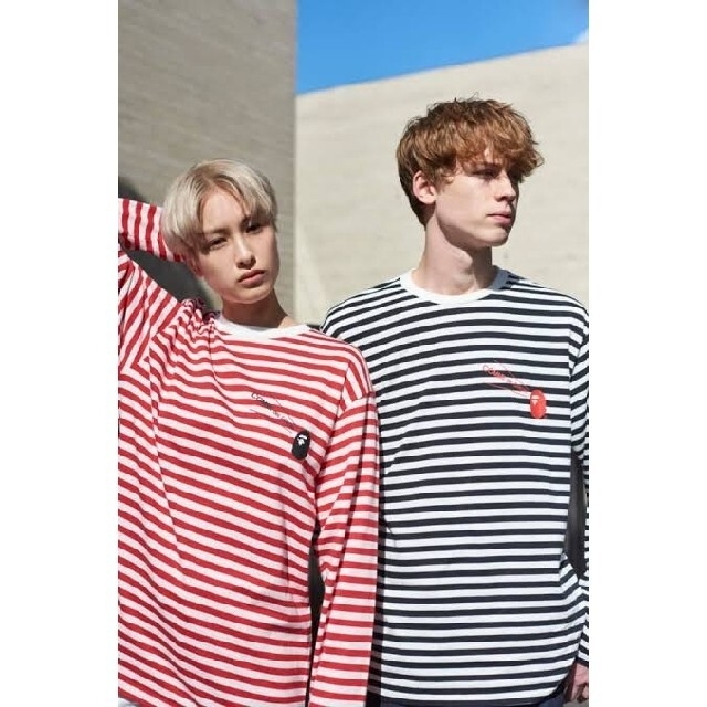 COMME des GARCONS(コムデギャルソン)のコムデギャルソン × アベイシングエイプ ボーダー ロンT 2XL メンズのトップス(Tシャツ/カットソー(七分/長袖))の商品写真