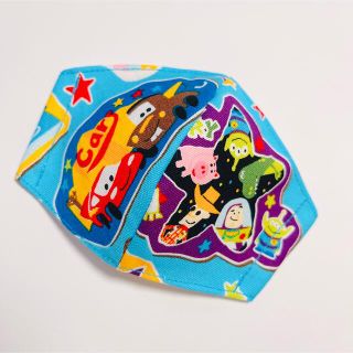 7-2 ブルー　幼児SSマスク　ハンドメイド(外出用品)