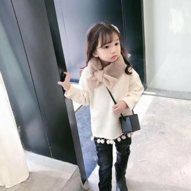 楽天市場】 新品 ブラウン ふわもこキッズマフラー 暖か ボア 子供