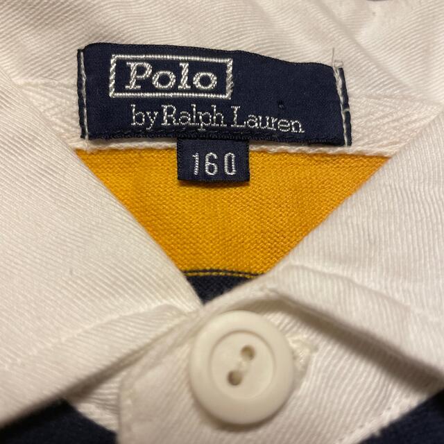 POLO RALPH LAUREN(ポロラルフローレン)のポロ ラルフローレン ワンポイント ラガーシャツ 160 ボーダー polo 紺 メンズのトップス(シャツ)の商品写真