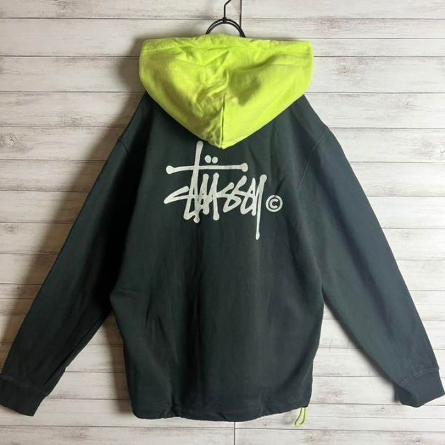 【超希少カラー】 STUSSY パーカー バックロゴ 入手困難 ツートン