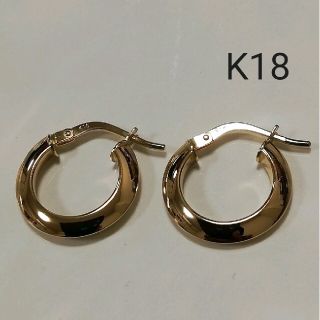 ✨特別価格✨K18 18金 18k YG フープピアス《光沢&太め》(ピアス)