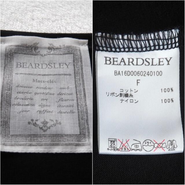 BEARDSLEY(ビアズリー)のBEARDSLEY 花柄 刺繍 フラワー エンブロイダリー カットソー 黒 レディースのトップス(カットソー(長袖/七分))の商品写真