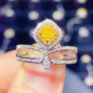 綺麗なイエローダイヤモンド☆K18ダイヤモンドリング D:1.290ct