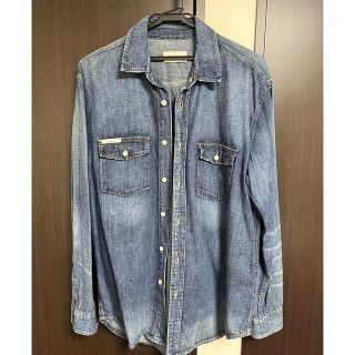 エッセンシャルズESSENTIALS■ウォッシュ加工デニムシャツ