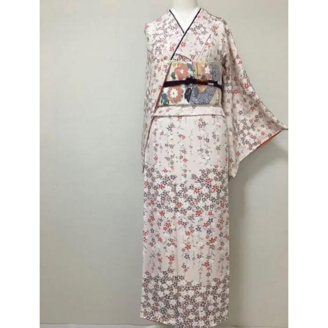 ナチュラルネイビー 新品未使用 お仕立て上り 仕付糸付き 正絹 紬 訪問