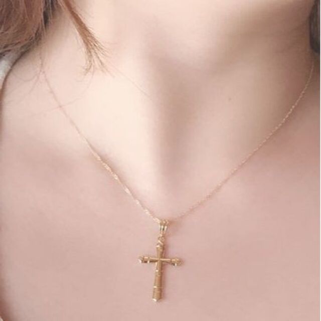 ペンダント】 k18/18金/イエローゴールド/クロスペンダントネックレス