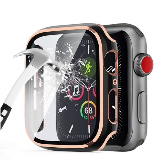国内外の人気 AppleWatch カバー ブラック 40mm ゴールドフレーム