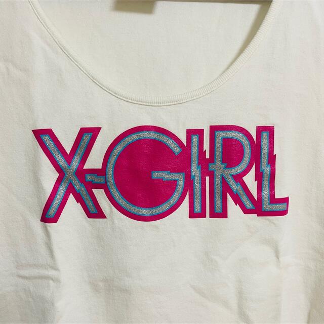 X-girl(エックスガール)のX-GIRL  ホワイト　Tシャツ レディースのトップス(Tシャツ(半袖/袖なし))の商品写真