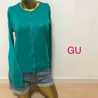 ジーユー(GU)の【0498】GU カーディガン M グリーン(カーディガン)