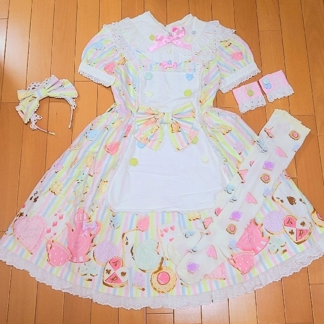 Angelic Pretty(アンジェリックプリティー)のAngelic Pretty★WonderCookie OPフルセット レディースのワンピース(ひざ丈ワンピース)の商品写真