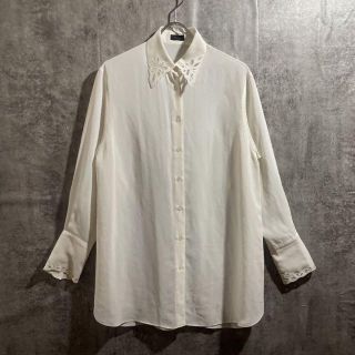 vintage レースデザインシャツ オーバーサイズの通販|ラクマ