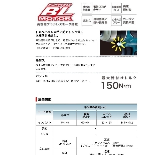 Makita(マキタ)の新品未使用　マキタ 18v TP141DRGX 4モードインパクトドライバー 自動車/バイクのバイク(工具)の商品写真