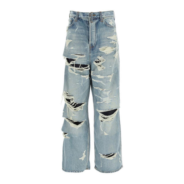 人気新品入荷 Balenciaga - 【求】21aw BALENCIAGAデストロイデニム デニム+ジーンズ