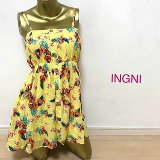 イング(INGNI)の【0422】INGNI 花柄 ベアトップ ワンピース M(ミニワンピース)